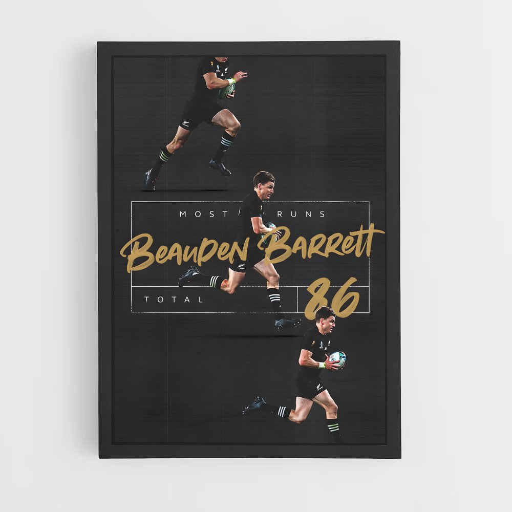 Poster Beauden de barrett – affiche Rugby (vue 2)
